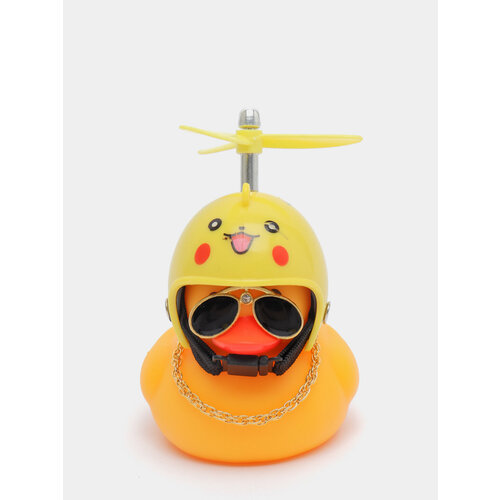 Уточка в шлеме с пропеллером, игрушка в машину Цвет Горчичный комплект размер 58 60 горчичный