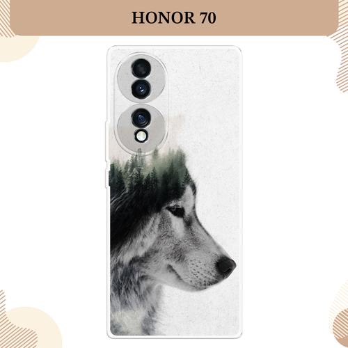 Силиконовый чехол Волк лес на Honor 70 / Хонор 70 силиконовый чехол на honor 70 хонор 70 волк в поле