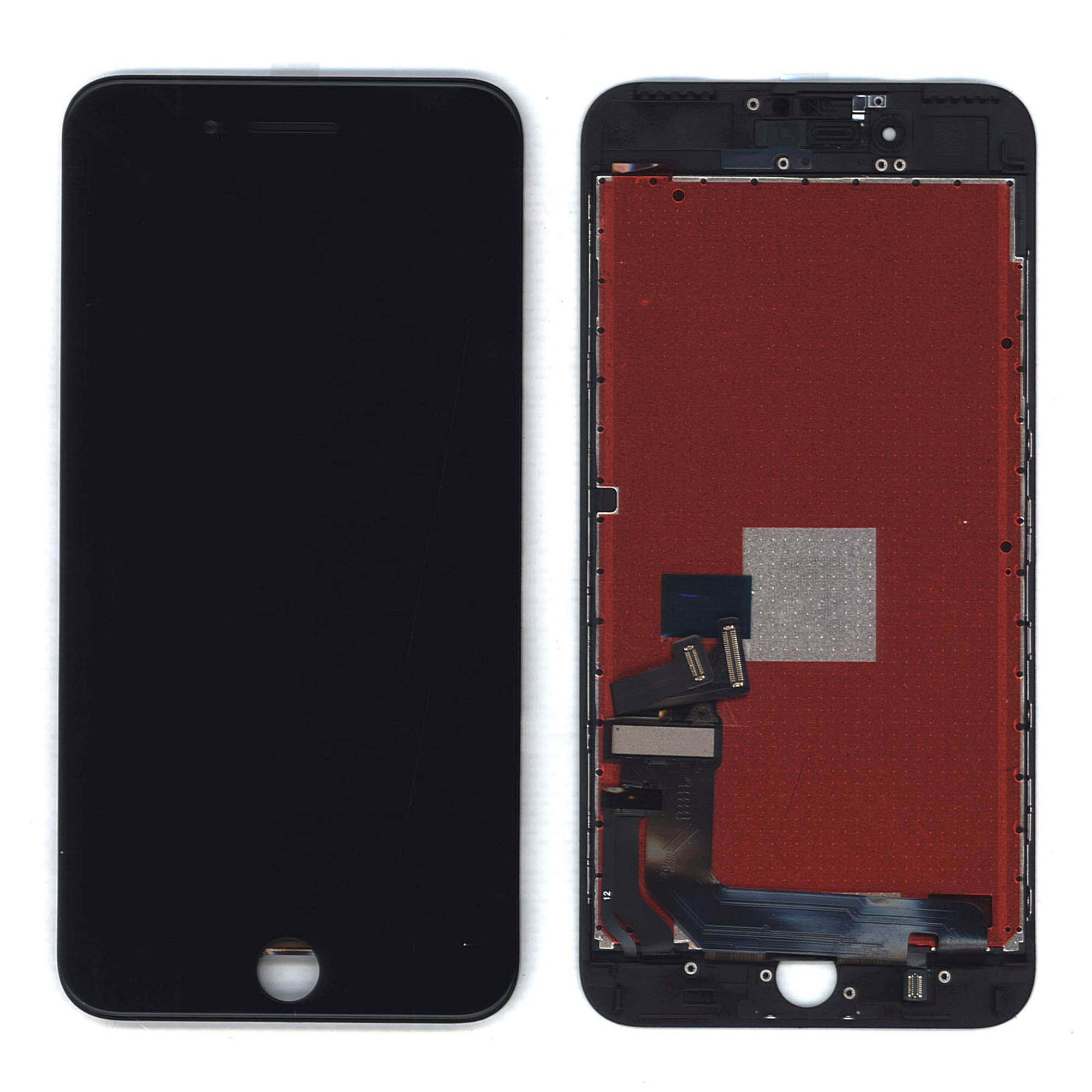 Дисплей (экран) Amperin в сборе с тачскрином для iPhone 7 Plus черный с рамкой (IPS) / 1080х1920