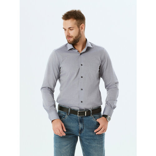 мужская рубашка dave raball 000078 sf размер 40 176 182 цвет сиреневый Рубашка Dave Raball, размер 40 176-182, серый