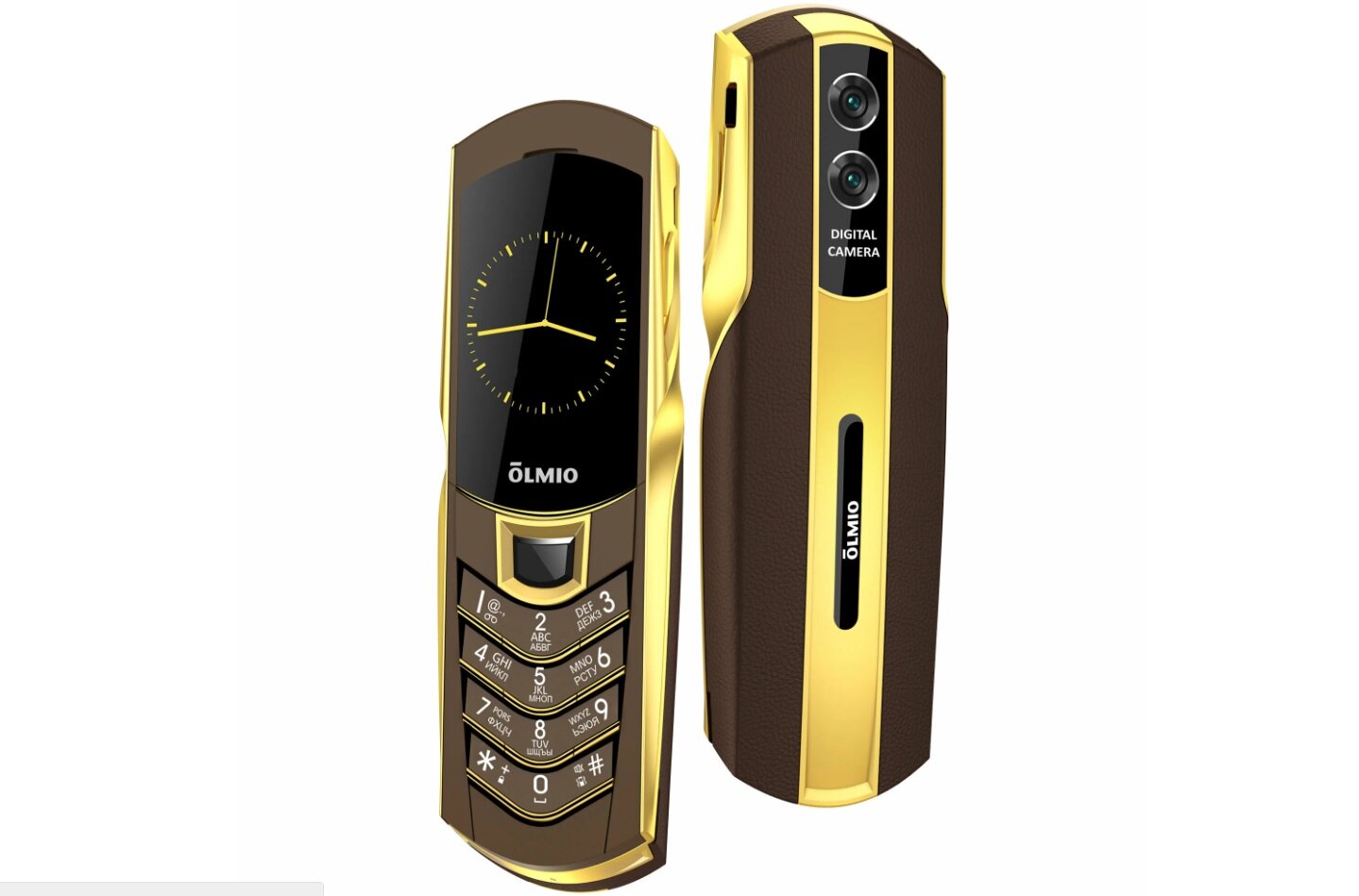 Телефон OLMIO K08, 2 micro SIM, кофе-золото