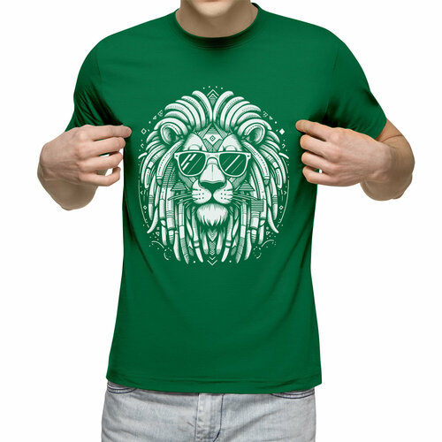 Футболка Us Basic, размер M, зеленый мужская футболка лев в очках 2xl черный