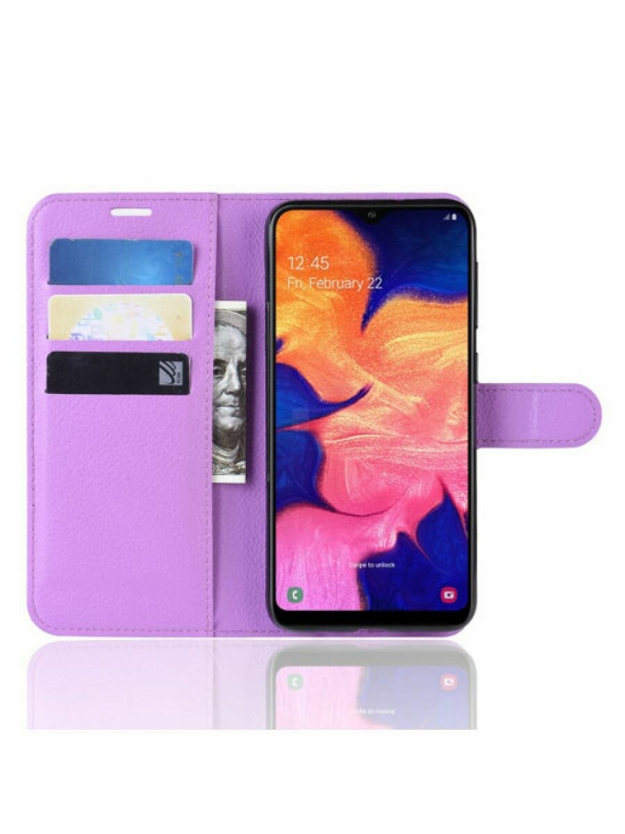 Brodef Wallet Чехол книжка кошелек для Samsung Galaxy A10 фиолетовый