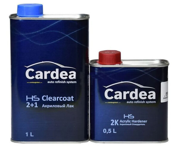 Высокоглянцевый автомобильный лак 2+1 Cardea HS Clearcoat + отвердитель 1.5л (комплект)
