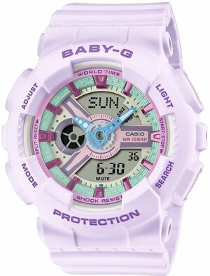 Наручные часы CASIO Baby-G BA-110XPM-6A, розовый, фиолетовый