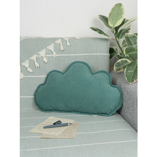 Подушка декоративная Облако (облачко) велюр, 45х30, цвет тёмно-бирюзовый