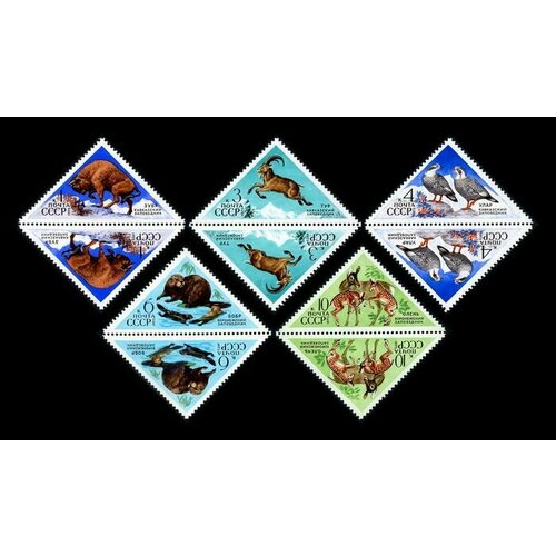 Почтовые марки СССР 1973 г. Государственные заповедники. Серия из 5 тет-беш. MNH(**)