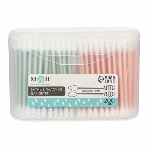 Ватные палочки в тубе 200 шт наконечник - спираль острый классика хлопокцвет бумага 98294 502₽