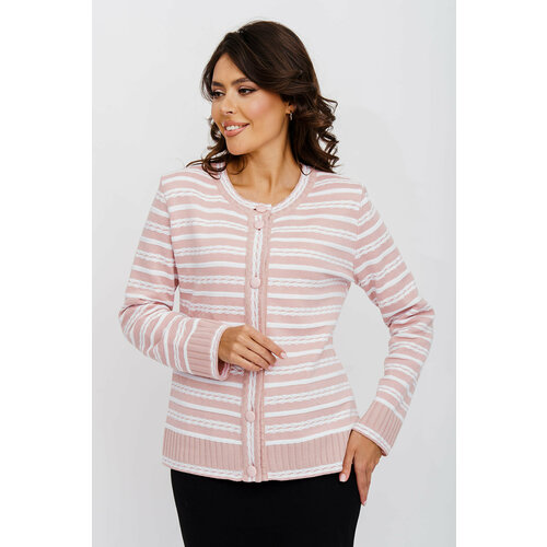 фото Пиджак текстильная мануфактура, размер 58, розовый, белый