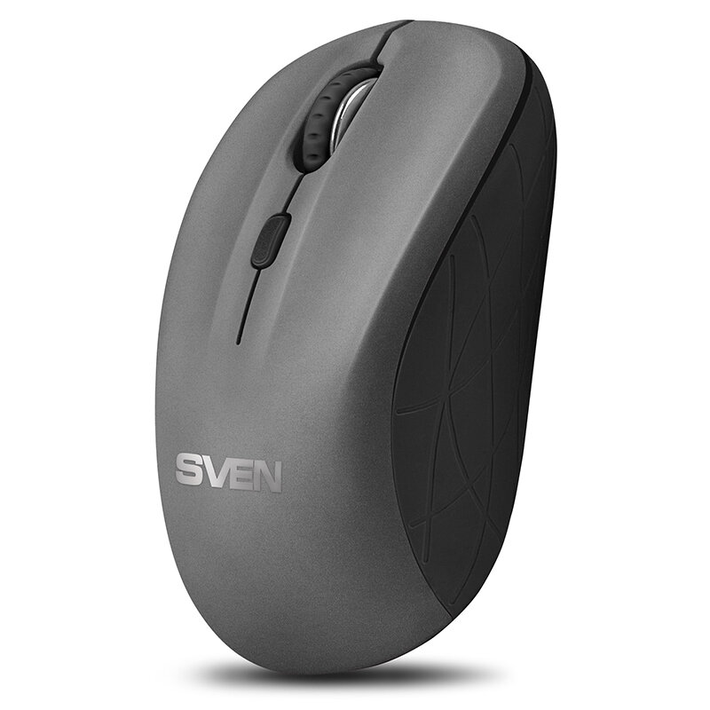Мышь Wireless Sven RX-230W серая (2,4 GHz, 3+1кл., 800-1600DPI, Soft Touch, блистер) - фото №4