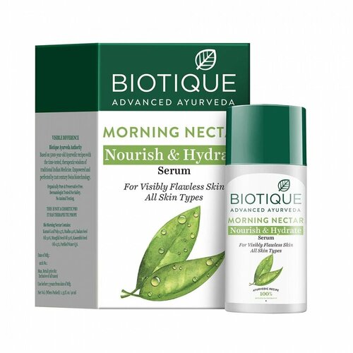 Biotique MORNING NECTAR Nourish & Hydrate Serum Питательная и увлажняющая сыворотка для лица 40мл увлажняющая отбеливающая и питательная сыворотка для лица 24 к золота