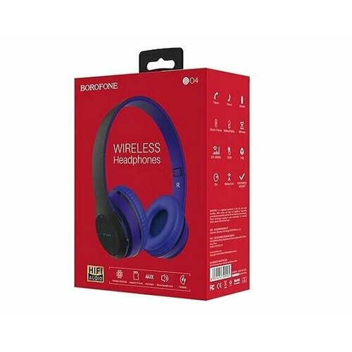 Наушники с Bluetooth Borofone BO4 с микрофоном синие 98000₽