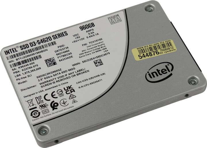 SSD накопитель Intel D3-S4620 SSDSC2KG960GZ01 960ГБ, 2.5", SATA III [ssdsc2kg960gz0199a0d9] - фото №16