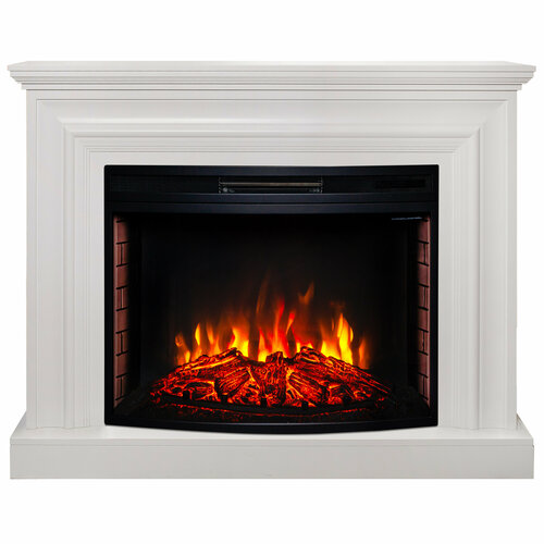 realflame country 33 wt firespace 33 s ir 1 5 квт 149 см 109 см 43 см белый черный Электрокамин RealFlame Weston 33 WT с Firespace 33