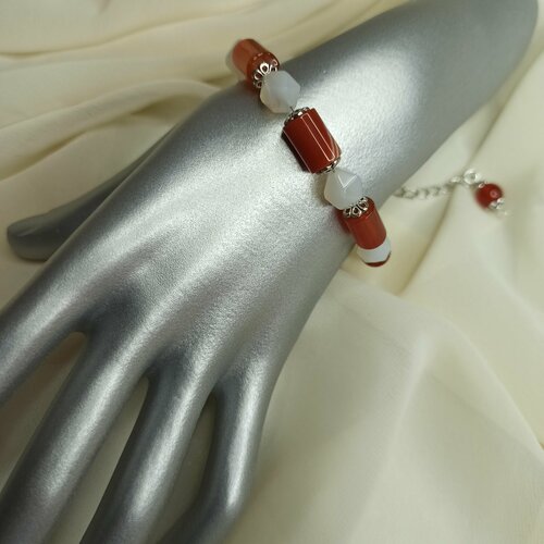 фото Браслет, серебряный, белый malichet