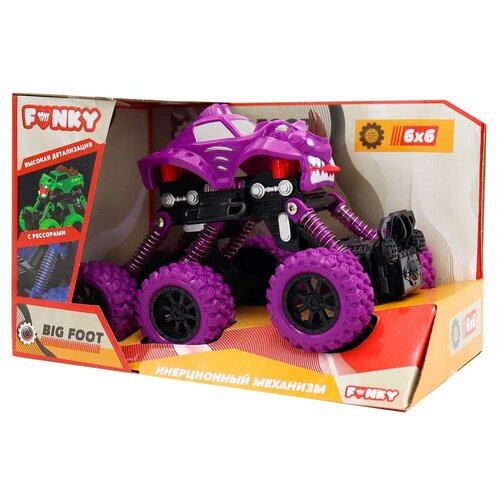 Машинка Funky Toys Внедорожник, инерционная, 6х6, фиолетовая