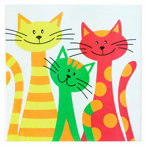 Салфетки boquet декоративные коты 3-слойные 33х33см 20шт 599₽