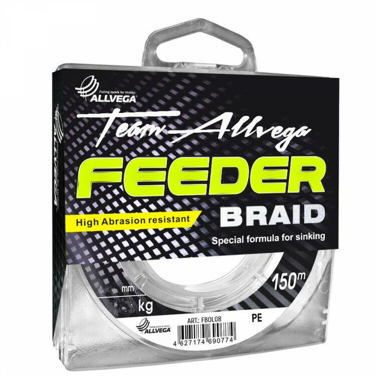 Леска плетеная Allvega Feeder Braid темно-олив. 0.15 150м