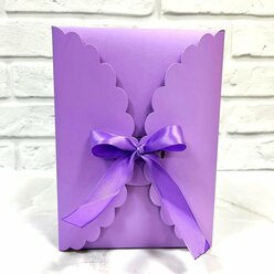 Коробка подарочная сборная сиреневая/фиолетовая с наполнителем 22*16