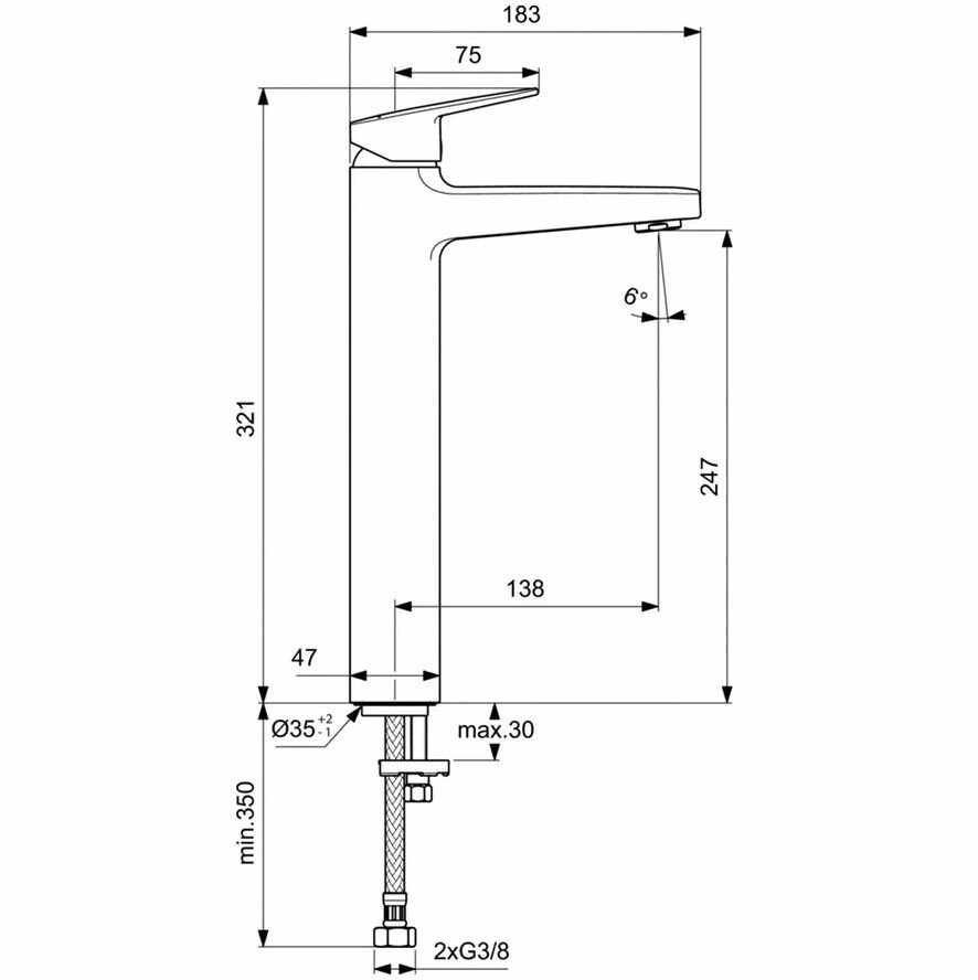 Смеситель Ideal Standard Ceraplan для раковины, хром - фото №10