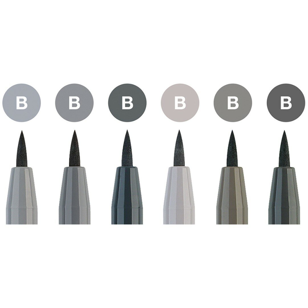 Капиллярные ручки Faber-Castell PITT® ARTIST PEN оттенки серого 6 шт. - фото №10