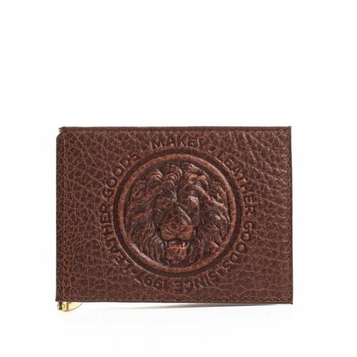 Зажим для купюр Makey 098-08-51, фактура зернистая, коричневый