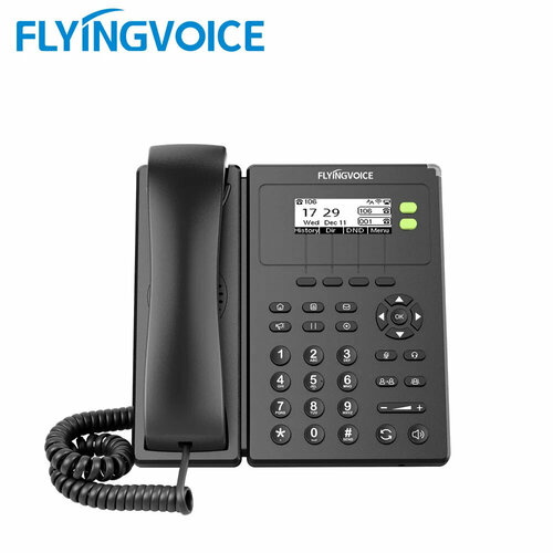 IP-телефон FlyingVoice FIP10P, PoE, 2 SIP аккаунта, поддержка EHS, POE и Wi-Fi ip телефон flyingvoice fip10p 2 sip аккаунта монохромный дисплей 128 x 64 с подсветкой конференция на 3 абонента поддержка ehs poe и wi fi