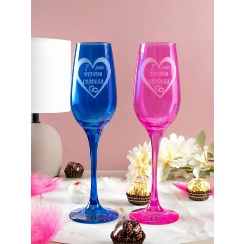 Фужеры для шампанского Медная свадьба 7 лет