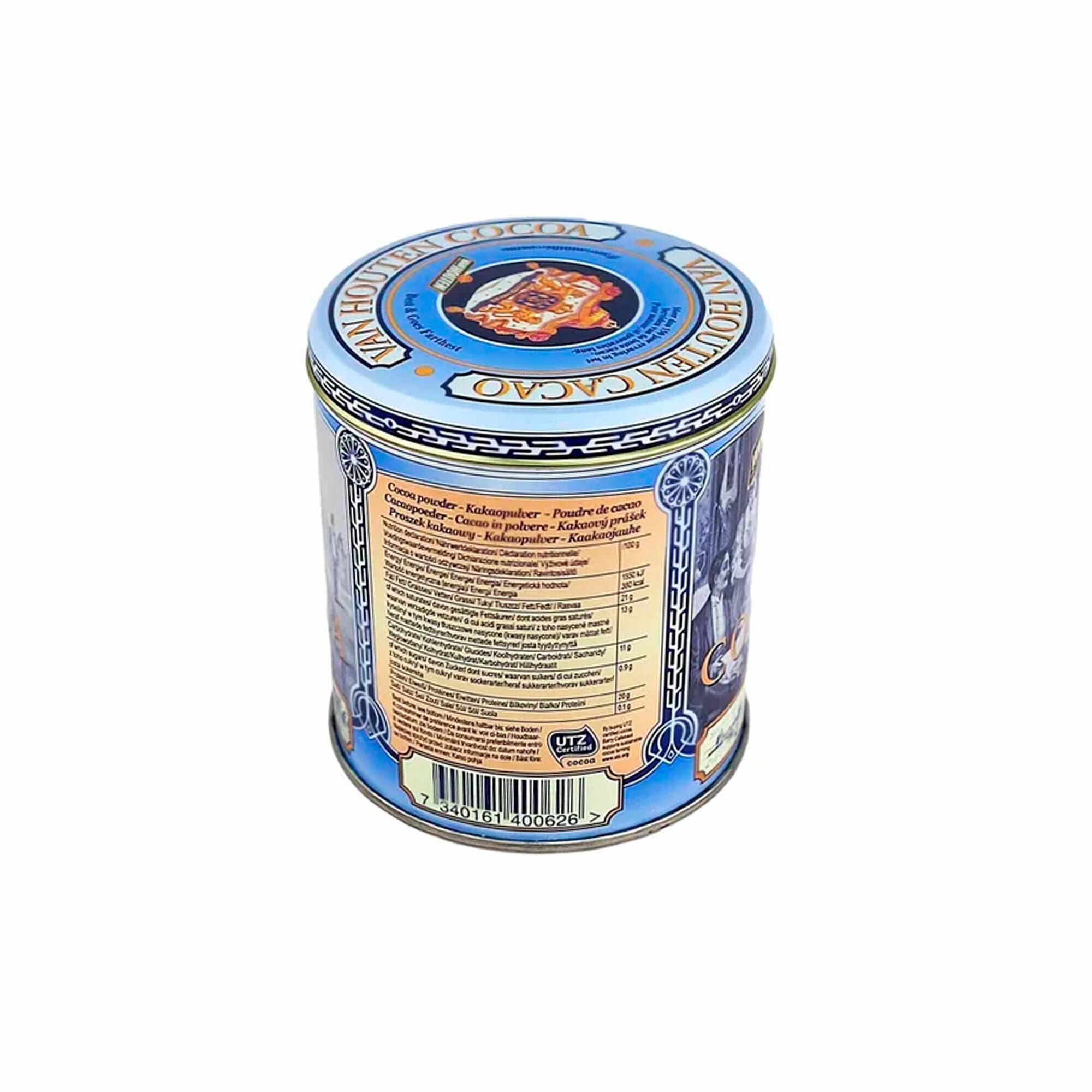 Какао порошок Van Houten VH Cacao tin small в жестяной банке (0,23 кг) - фотография № 3