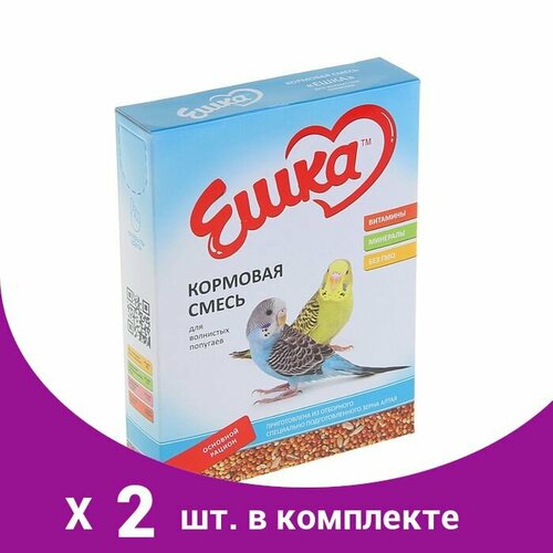 Корм Ешка для волнистых попугаев основной рацион, 500 г (2 шт) happy jungle корм для волнистых попугаев 500 гр 2 шт