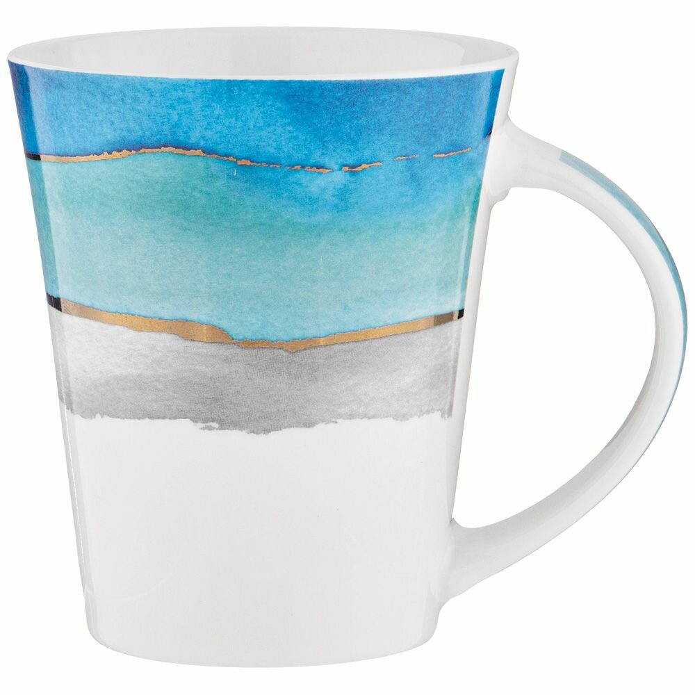фото Кружка фарфоровая Лефард Акварель 350 мл, чашка для чая и кофе Lefard Фарфор