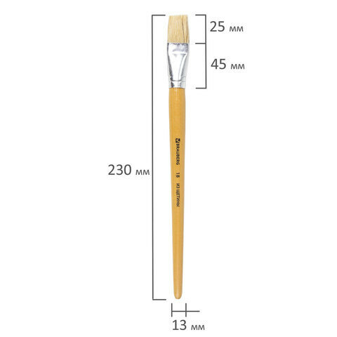 Кисть щетина №18, плоская 200206 Brauberg - фото №14