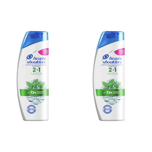 Шампунь Head&Shoulders, Ментол, 2 в 1, против перхоти, 400 мл, 2 уп.