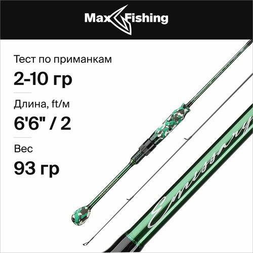 спиннинг для рыбалки maximus mescalito 802h 14 49гр 244 см для ловли окуня щуки судака жереха удилище спиннинговое Спиннинг для рыбалки Maximus Emissary 20L 2-10гр, 200 см, для ловли окуня, щуки, судака, жереха / удилище спиннинговое