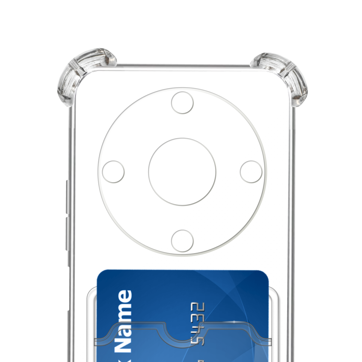 Прозрачный чехол №05 для Honor X9b / защитный клип-кейс с карманом для карт и противоударными углами на Хонор Икс9б