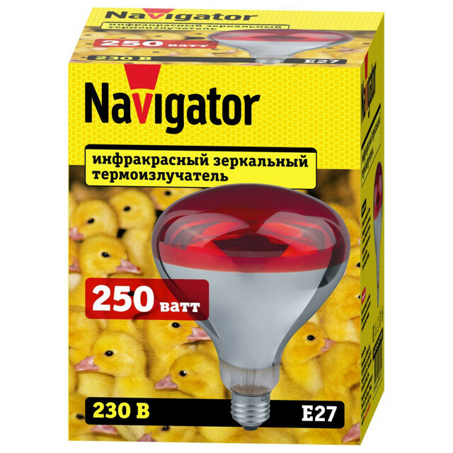 Термоизлучатель navigator е27 250вт m125 красный свет