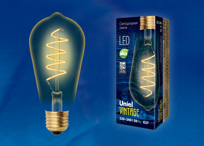-Лампа Vintage LED-ST64-4W/GOLDEN/E27 Uniel