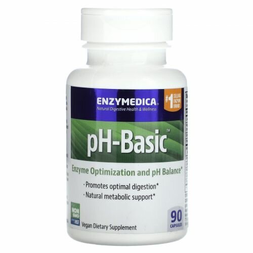 Enzymedica, pH-Basic, Ферменты для поддержания оптимального уровня pH, 90 капсул