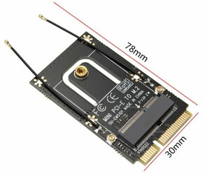 Переходник Mini PCI-E - M.2 WiFi E-ключ 2230 с переходником антенн