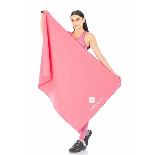 Полотенце FORCELAB большое спортивное быстросохнущее мягкое из микрофибры для бассейна тренировок фитнеса спорта для рук и лица размер 80х130 розовое 880₽