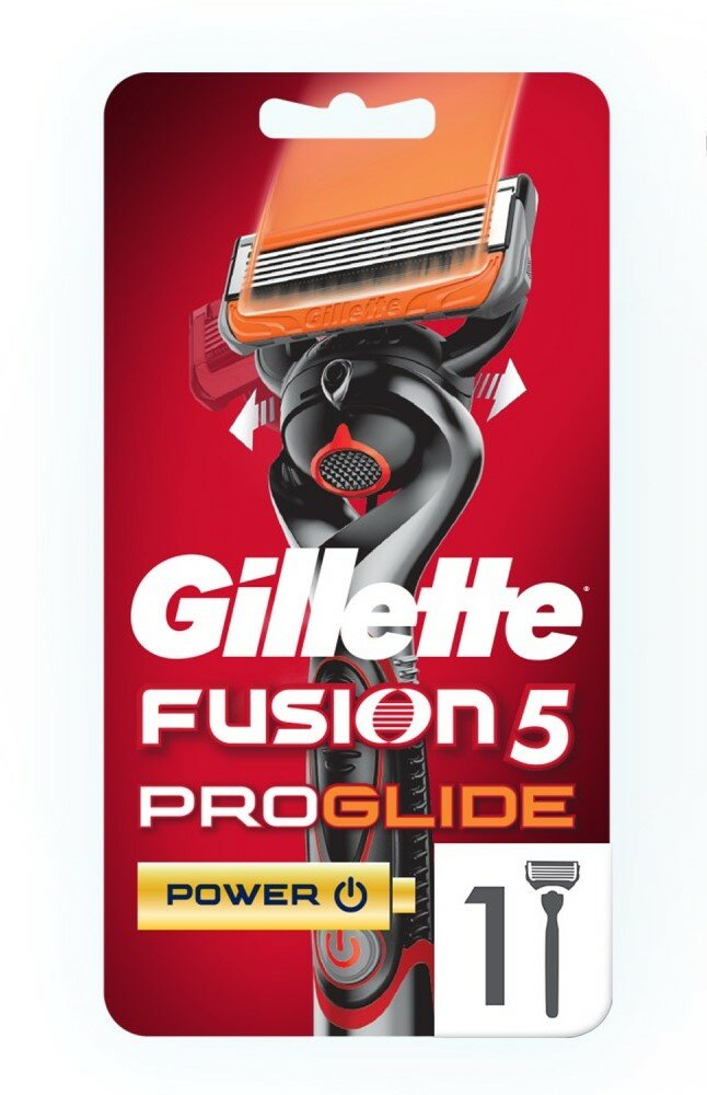 Бритвенный станок Gillette FUSION5 ProGlide POWER с 1 сменной кассетой (+батарейка)