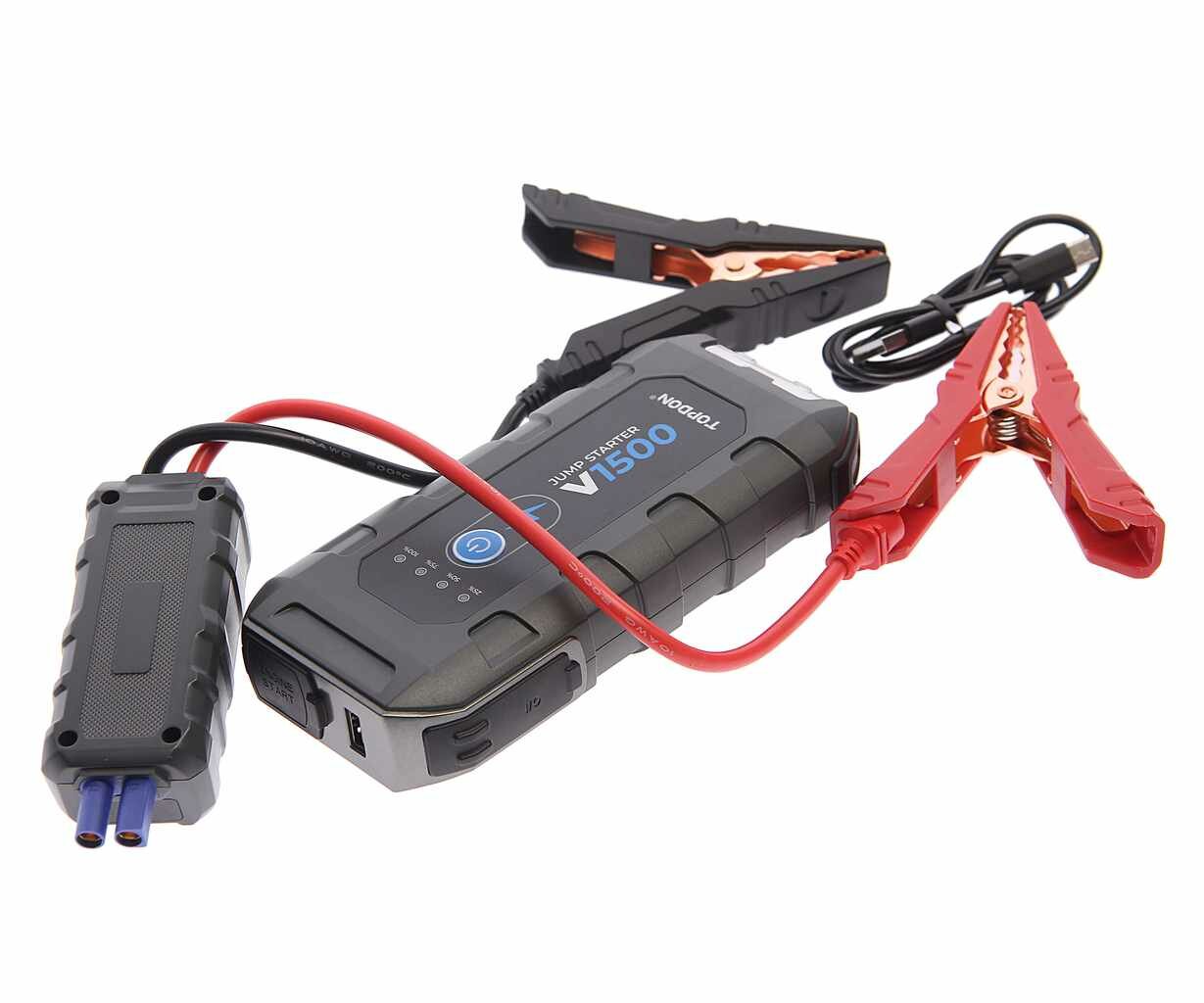 Устройство пусковое 12V 1500A 10000мА/ч (power bank), V1500, TOPDON