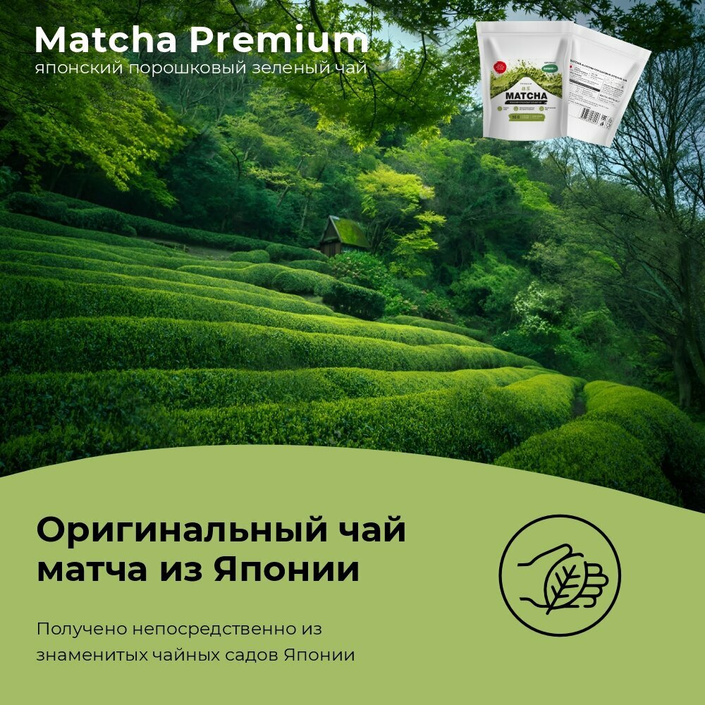 Японский зеленый чай матча порошок, Matcha Premium botanic+, 50 г