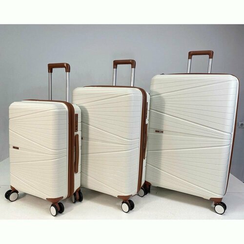 Чемодан MIRONPAN, 80 л, размер M+, белый чемодан mironpan 554 75 л размер m белый розовый
