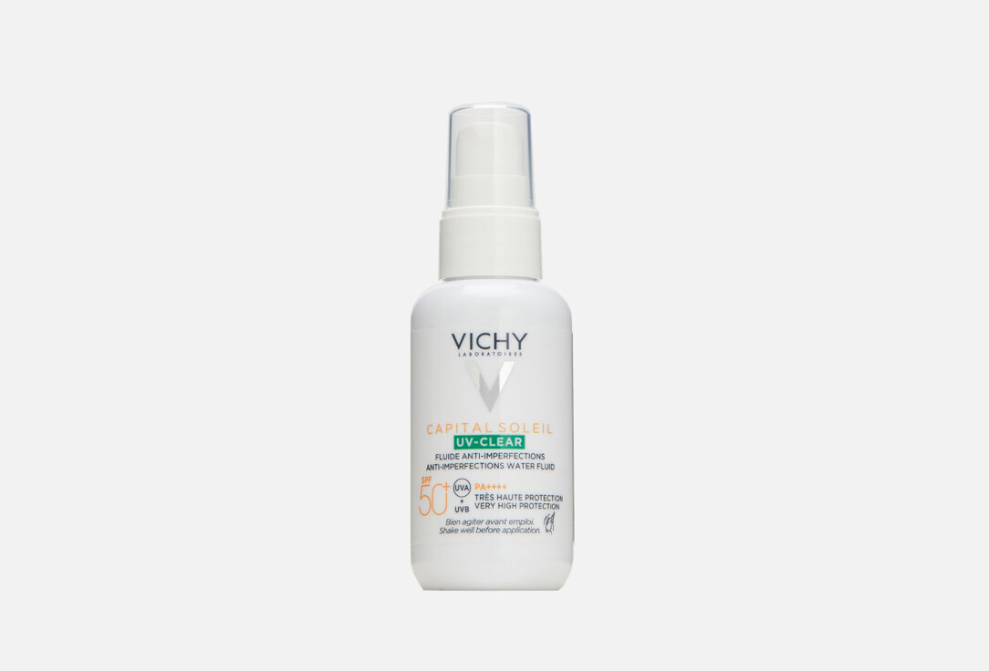 Vichy Капиталь Солей UV-Clear Невесомый солнцезащитный флюид для лица против несовершенств SPF50+ 40мл