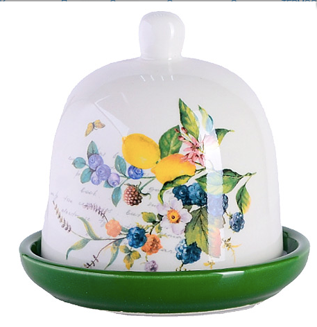 Лимонница с крышкой 9 х 9 х 9 см." Лесные ягоды с лимонами" доломит