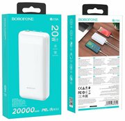 Портативный аккумулятор BOROFONE BJ19A Incredible, PD20W+QC3.0, 20000mAh, белый