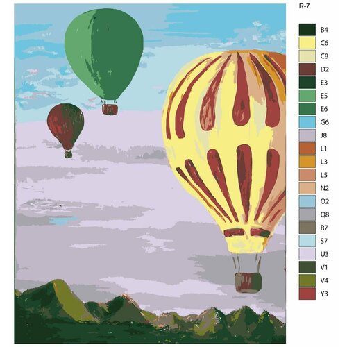 Картина по номерам R-7 Каппадокия. Воздушные шары 40x50 см