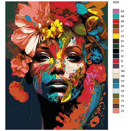 Картина по номерам S-258 Девушка с цветами. Цветочный вальс 80x100 см картина по номерам q3 балерина с цветами 80x100