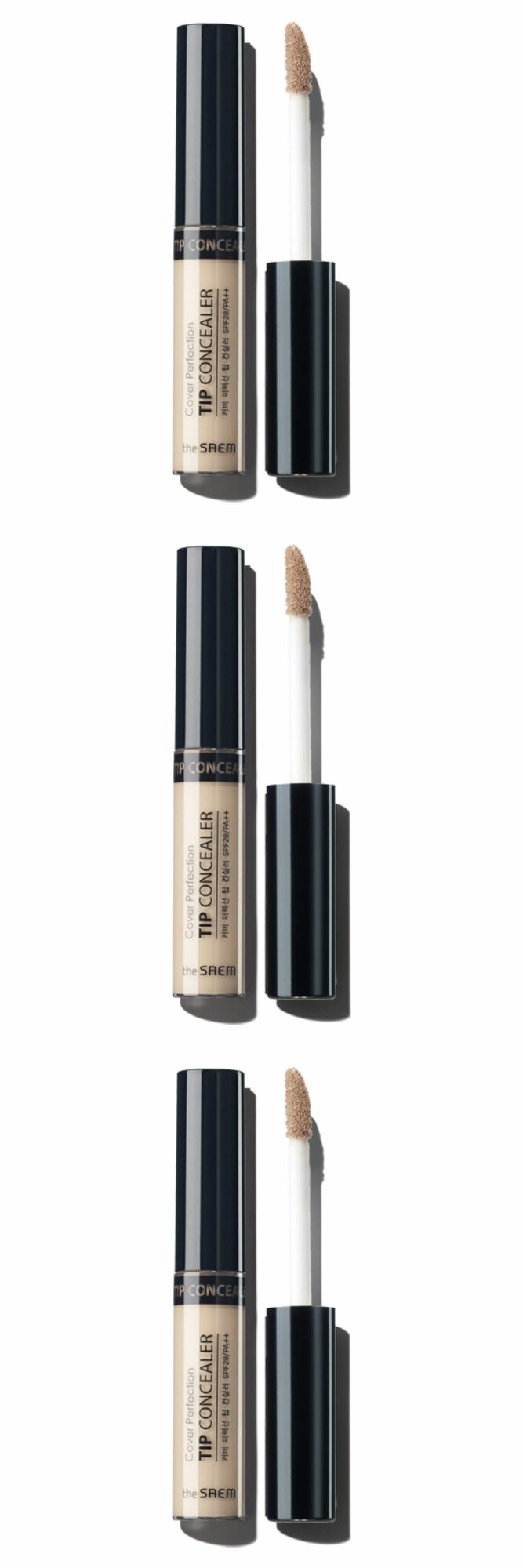 The Saem Консилер Cover Perfection Tip Concealer 01. Clear Beige, 6,5 гр, 3 шт.